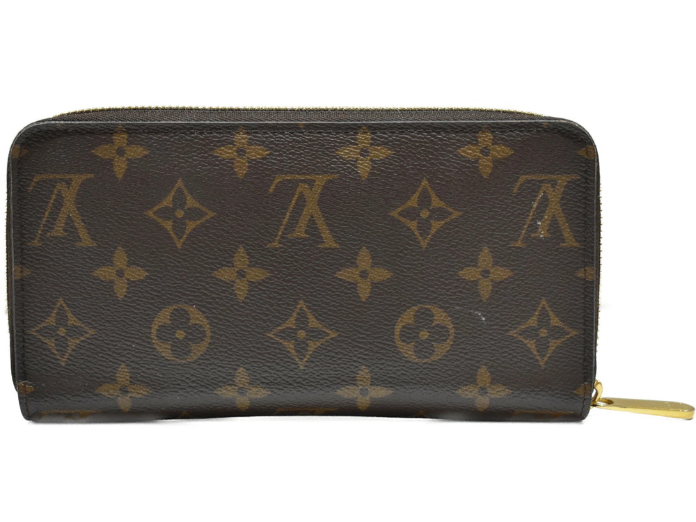 Louis Vuitton Zipper Round Long Brown Wallet Canvas Monogram Zippy Brown